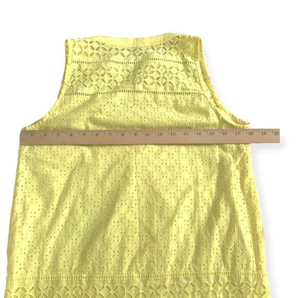 Loft yellow cotton eyelet sheath dress, size 8P - Picture 10 of 12